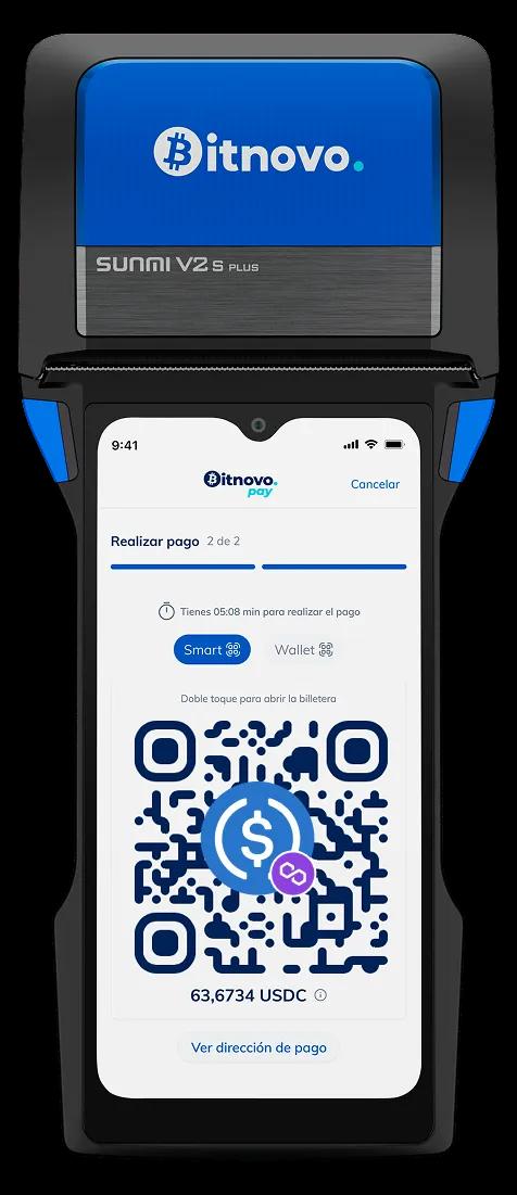 Terminal punto de venta Bitnovo Pay - Cobros con criptomonedas en tienda física