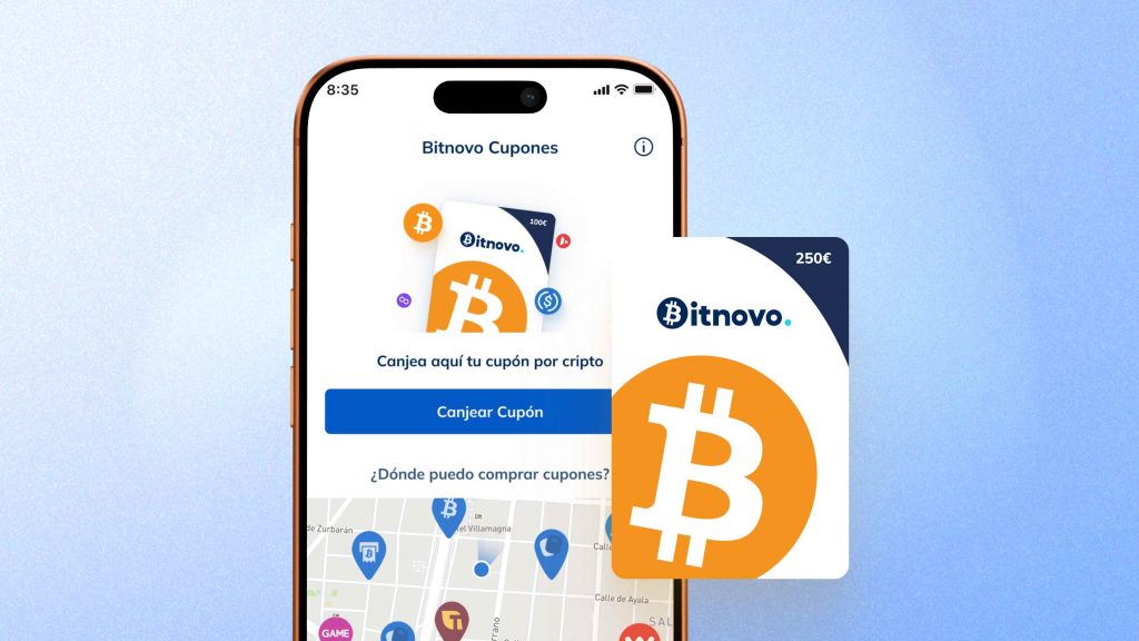 Sigue el paso a paso para comprar y canjear un cupón Bitnovo, elegir tu criptomoneda favorita y recibirla directamente en tu wallet, sin exchanges complicadas